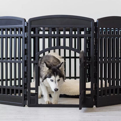 8-Panel Snap Assembly Plastic Pet Playpen With Access Door