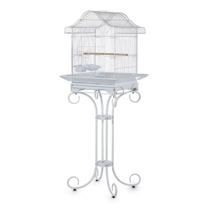 Wrought Iron Rolling Aviary Birdcage With Removable Cleaning Tray