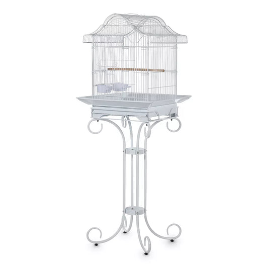 Wrought Iron Rolling Aviary Birdcage With Removable Cleaning Tray