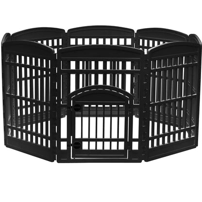 8-Panel Snap Assembly Plastic Pet Playpen With Access Door