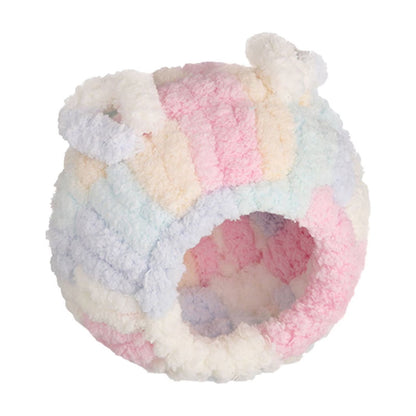 Round Fluffy Hanging Cave Hut As Warm Resting Shelter For Tiny Pet Birds